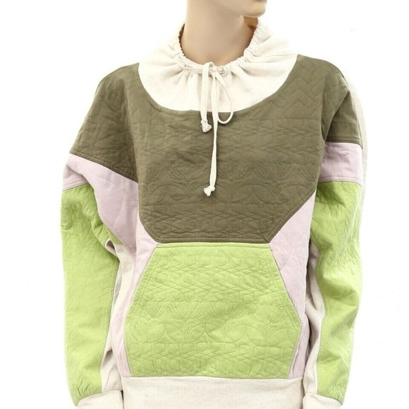 Daily Practice by Anthropologie Quilted Hoodie Top Pullover Oversized S - Picture 6 of 8
